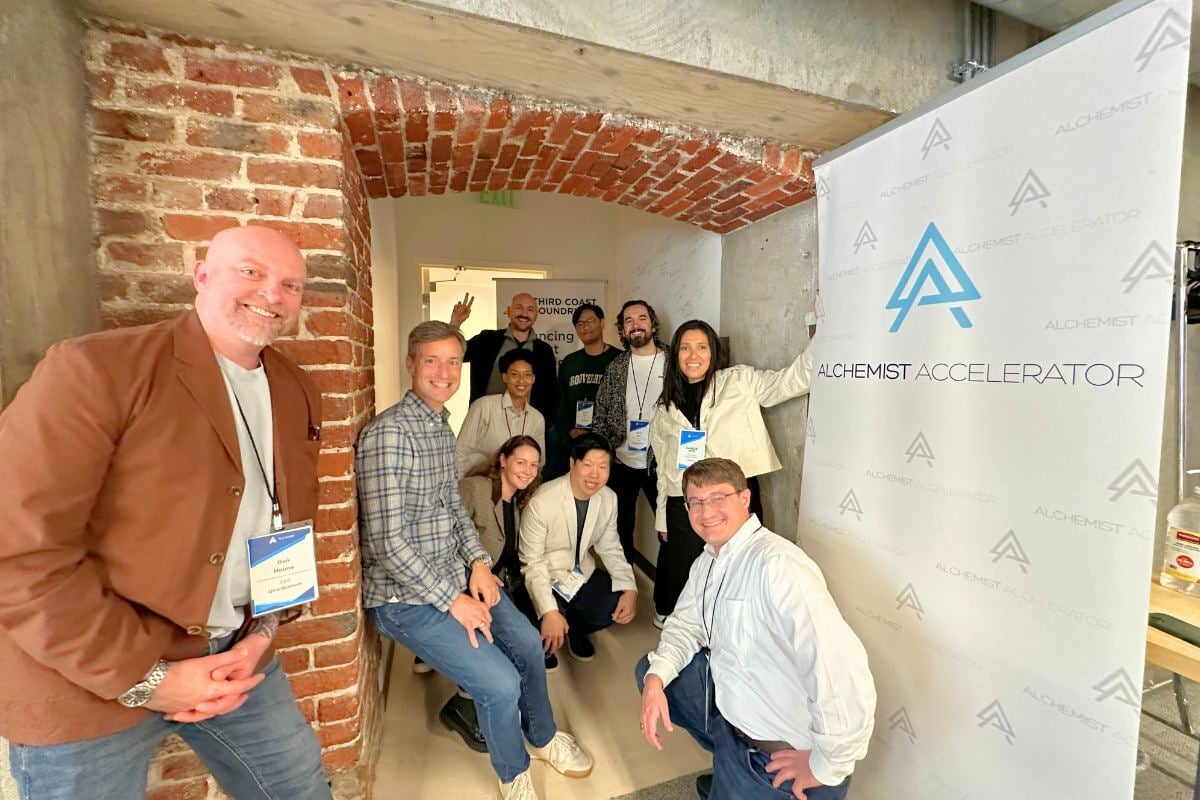 Founders and team members gathered at an Alchemist Chicago event